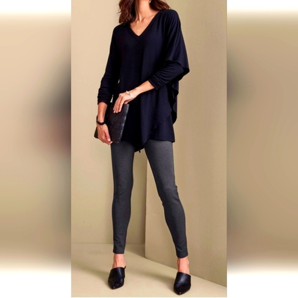 Soft Surroundings Soft Essentials Charcoal Heather Ponte Leggings Size XL - Picture 1 of 14